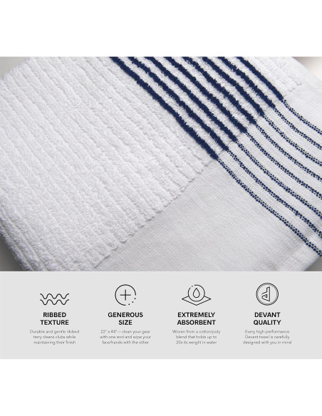 Toalla Caddy de Golf Extra Grande Devant 56x112 cm Rayas Marinas Toalla Caddy de Golf Extra Grande Devant 56x112 cm Rayas Marinas