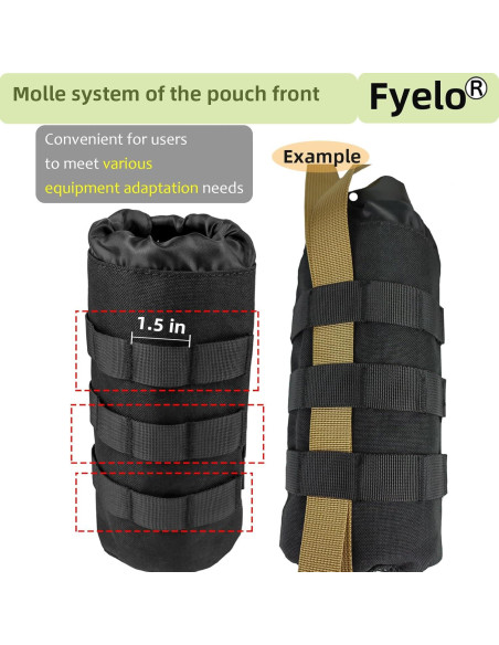 Bolsa Pouch para Botella Fyelo Táctica Negra 23x10 cm Bolsa Pouch para Botella Fyelo Táctica Negra 23x10 cm