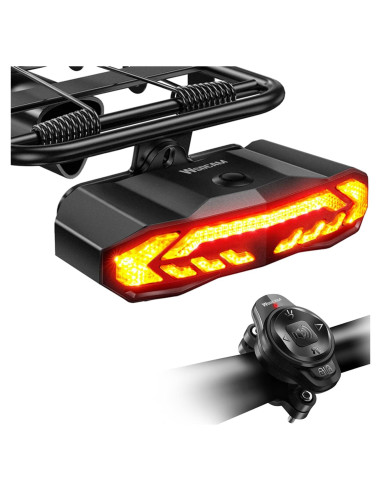 Luz Trasera WSDCAM para Bicicleta con Señales de Giro y Alarma