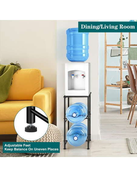 Soporte para Botellas de Agua OYEAL 5 Galones 2 Niveles Negro Soporte para Botellas de Agua OYEAL 5 Galones 2 Niveles Negro