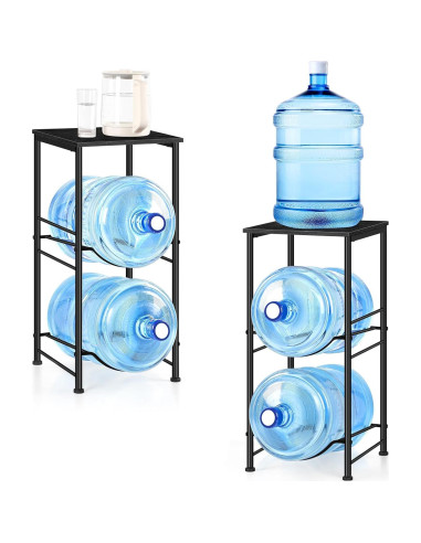 Soporte para Botellas de Agua OYEAL 5 Galones 2 Niveles Negro