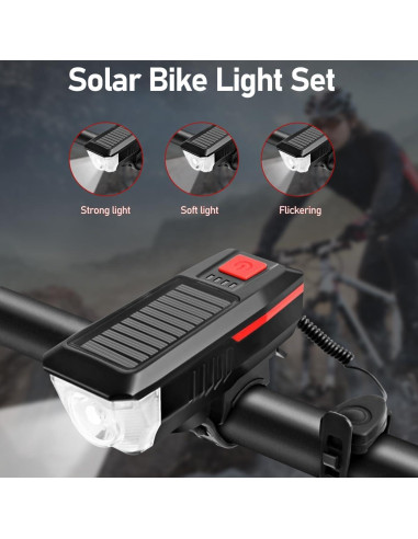 Luces LED para Bicicleta LEDHOLYT, Faro y Luz Trasera Impermeable