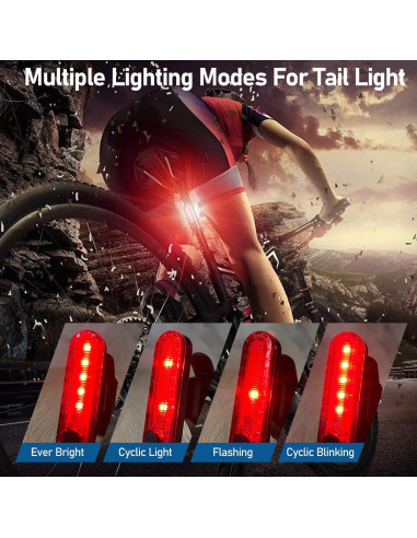 Luces LED para Bicicleta LEDHOLYT, Faro y Luz Trasera Impermeable