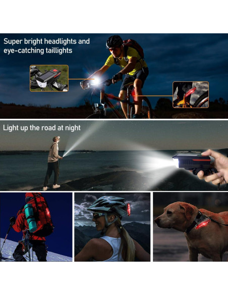 Luces LED para Bicicleta LEDHOLYT, Faro y Luz Trasera Impermeable Luces LED para Bicicleta LEDHOLYT, Faro y Luz Trasera Impermeable