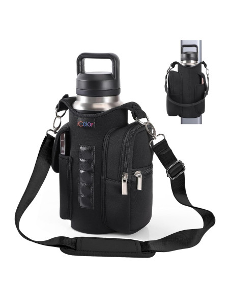icolor Bolsa de Gimnasio Magnética Portabotellas con Bolsillos icolor Bolsa de Gimnasio Magnética Portabotellas con Bolsillos