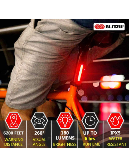Luz LED Recargable BLITZU Cyborg 168H para Bicicleta Luz LED Recargable BLITZU Cyborg 168H para Bicicleta