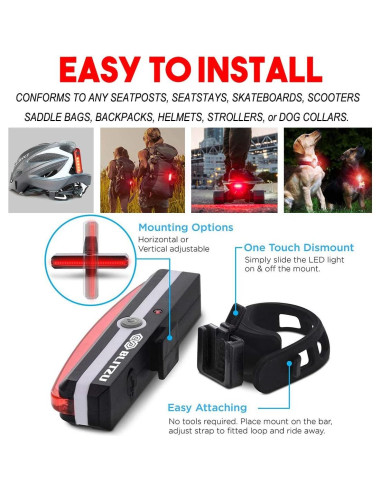 Luz LED Recargable BLITZU Cyborg 168H para Bicicleta