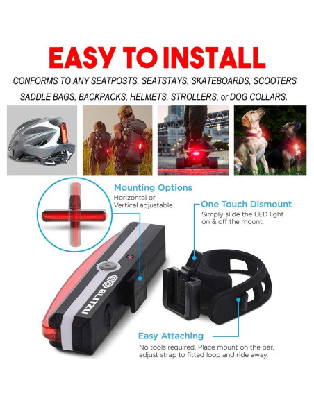 Luz LED Recargable BLITZU Cyborg 168H para Bicicleta Luz LED Recargable BLITZU Cyborg 168H para Bicicleta