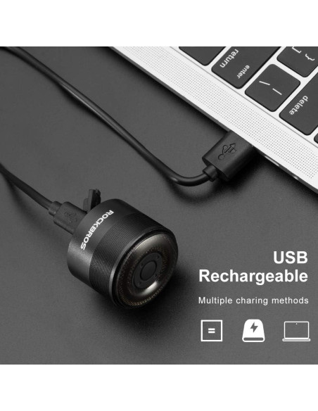 Luz Trasera Recargable Rockbros Q1 Impermeable 5 Modos Luz Trasera Recargable Rockbros Q1 Impermeable 5 Modos