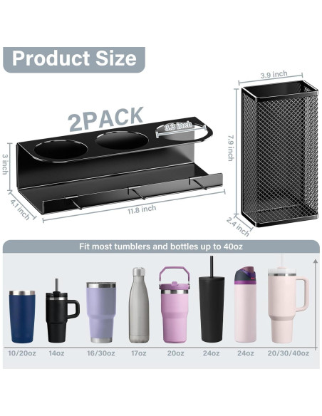 Soporte Magnético para Tazas OVICAR - Organizador 2 Pzs Negro Soporte Magnético para Tazas OVICAR - Organizador 2 Pzs Negro