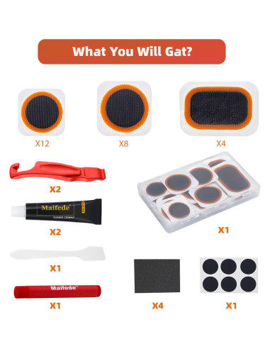 Kit de reparación de neumáticos de bicicleta Maifede M-1 30 piezas