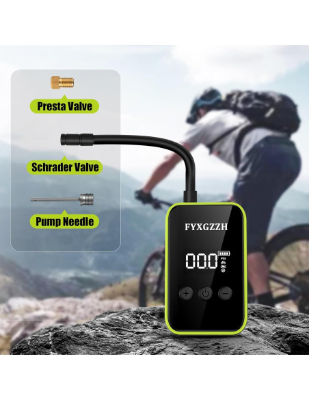 Mini Bomba de Bicicleta Eléctrica FYXGZZH 150 PSI con Manómetro Mini Bomba de Bicicleta Eléctrica FYXGZZH 150 PSI con Manómetro