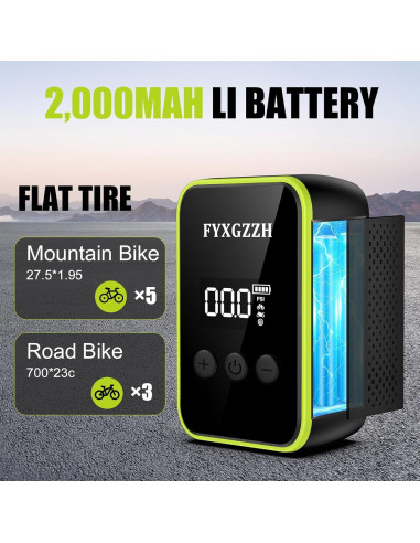 Mini Bomba de Bicicleta Eléctrica FYXGZZH 150 PSI con Manómetro