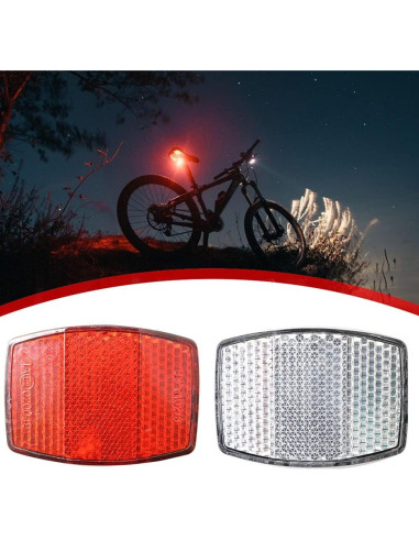 Reflector de Bicicleta PZRT Blanco 55x40mm Resistente al Agua