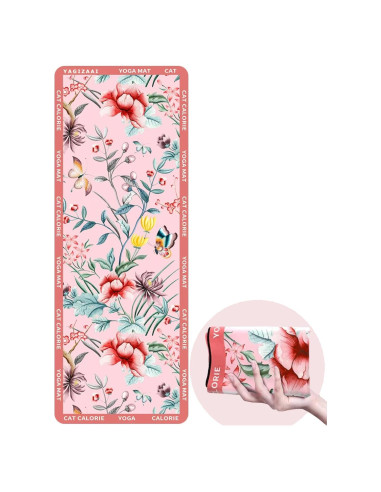 Toalla de Yoga Yagizaai Rosa Floral Antideslizante 182.88x67.78cm