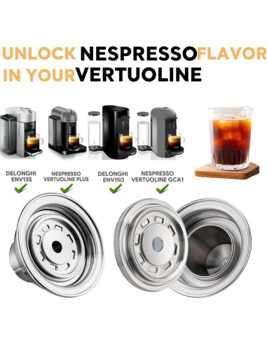 Adaptador de cápsulas reutilizables V,ertuo para Nespresso GCA1