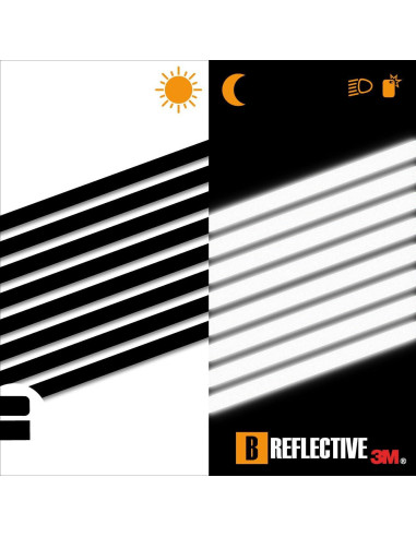Juego de 8 Calcomanías Reflectantes B REFLECTIVE 1,15cm
