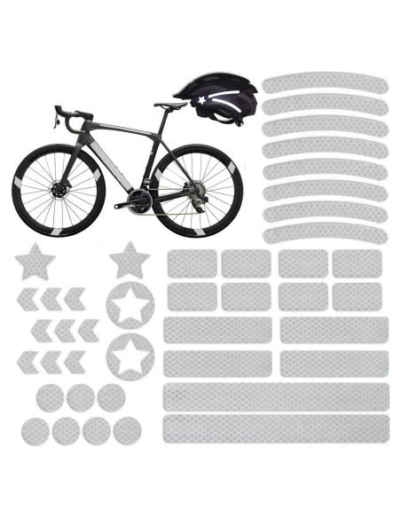 42 Calcomanías Reflectantes Hsathoac para Bicicleta y Casco 42 Calcomanías Reflectantes Hsathoac para Bicicleta y Casco