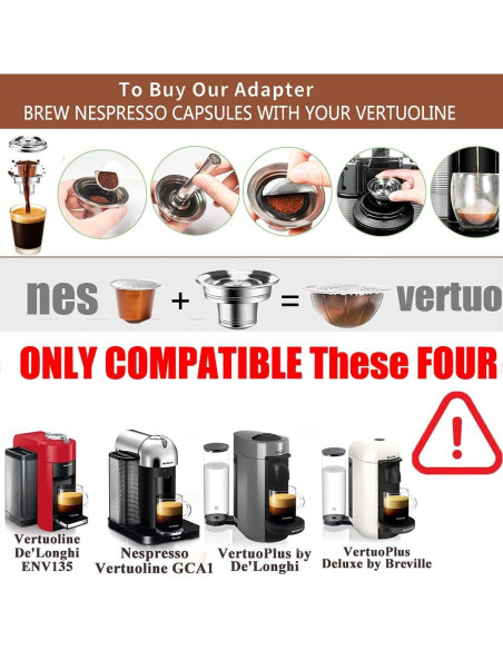Adaptador de cápsulas reutilizables V,ertuo para Nespresso GCA1 Adaptador de cápsulas reutilizables V,ertuo para Nespresso GCA1