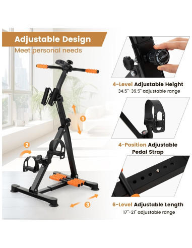 Bicicleta de Ejercicio Toolsempire FH10077YE Ajustable con Monitor