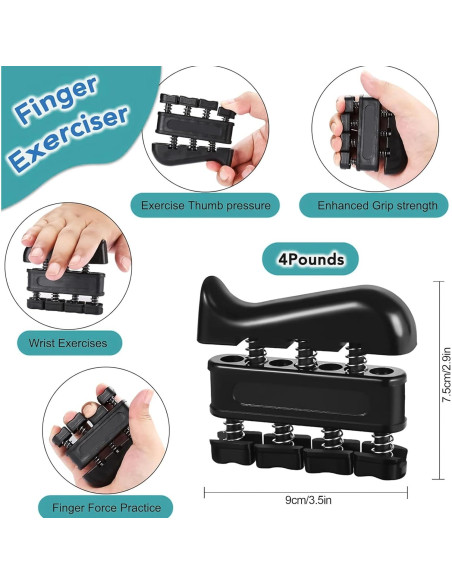 Fortalecedor de Agarre de Mano WWJ Ajustable 10-130Lbs Negro Fortalecedor de Agarre de Mano WWJ Ajustable 10-130Lbs Negro