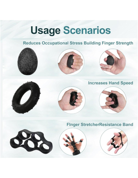 Fortalecedor de Agarre de Mano WWJ Ajustable 10-130Lbs Negro Fortalecedor de Agarre de Mano WWJ Ajustable 10-130Lbs Negro