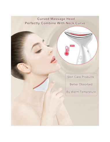 Masajeador Facial y de Cuello VOFEL Blanco con Calor 45C