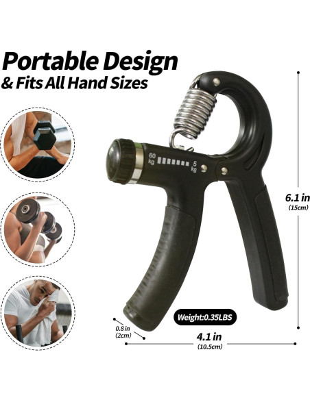 Entrenador de Fuerza de Agarre LSKSSNG 5-60kg Ajustable Entrenador de Fuerza de Agarre LSKSSNG 5-60kg Ajustable