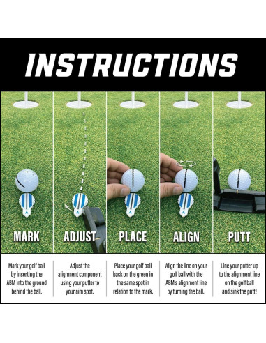 Marcador de Pelota de Alineación Golf 360 - Herramienta USGA