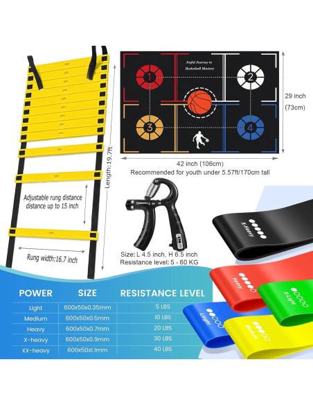 Conjunto de Entrenamiento de Baloncesto HouzeFun - Alfombrilla 106.68x73.66cm Conjunto de Entrenamiento de Baloncesto HouzeFun - Alfombrilla 106.68x73.66cm