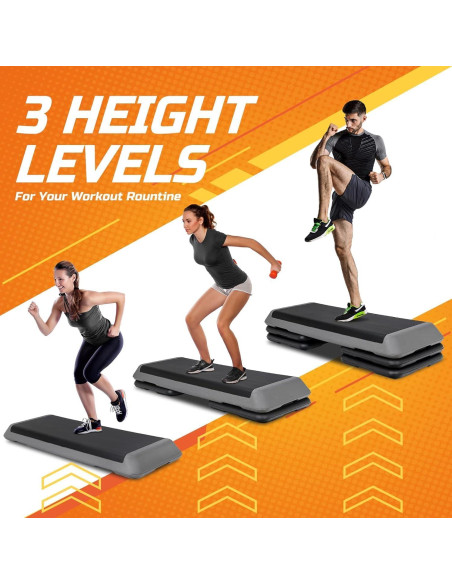 Plataforma de Paso Aeróbico ZENY 109 cm Ajustable 3 Niveles Plataforma de Paso Aeróbico ZENY 109 cm Ajustable 3 Niveles