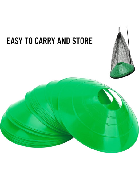 Conos de Entrenamiento BiAnYC 20 Pcs Verde 19 cm para Fútbol Conos de Entrenamiento BiAnYC 20 Pcs Verde 19 cm para Fútbol