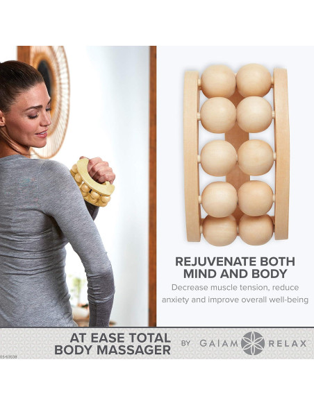 Rodillo de Masaje Gaiam Relax de Madera con 10 Bolas Rodillo de Masaje Gaiam Relax de Madera con 10 Bolas