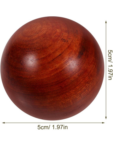 Bolas Chinas Healifty de Madera 5 cm para Ejercicio de Mano