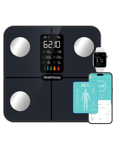 Escala de grasa corporal digital Healthkeep FG2016LB 15 métricas