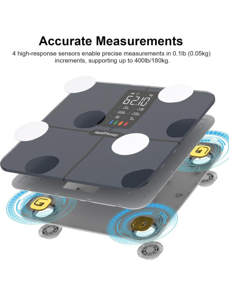 Escala de grasa corporal digital Healthkeep FG2016LB 15 métricas Escala de grasa corporal digital Healthkeep FG2016LB 15 métricas
