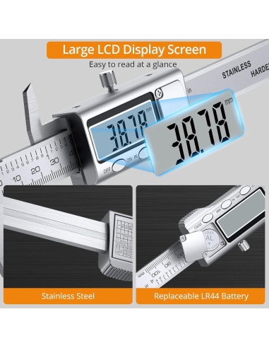 Calibrador Digital Neoteck 100mm Acero Inoxidable LCD