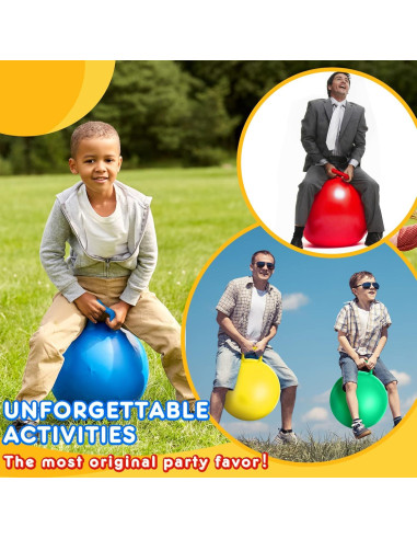 Pelotas Saltarinas Lewtemi 6 Pcs 38 cm con Mango y Bomba