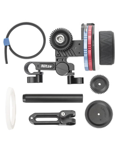 Nitze Mini Follow Focus MF15C con Varilla 15mm y Engranajes