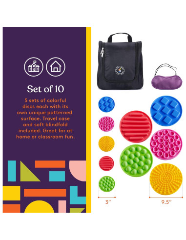 Juego Sensorial Interactivo Suministros Especiales 5 Discos Táctiles