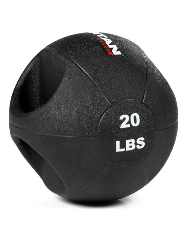 Bola de Medicina Titan Fitness 9.07 kg Doble Agarre 27.94 cm