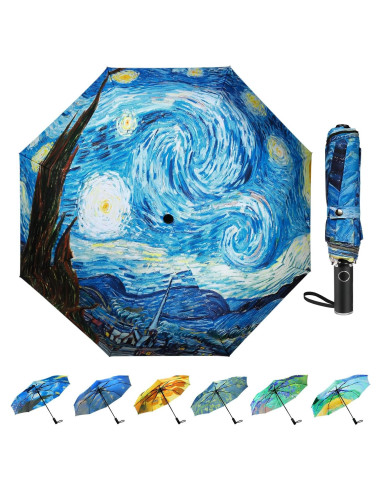 Paraguas Plegable Automático Van Gogh Noche Estrellada 117 cm