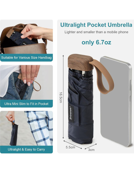 Paraguas Plegable G4Free Azul Marino Ultra-Ligero 190g UV 50+ Paraguas Plegable G4Free Azul Marino Ultra-Ligero 190g UV 50+