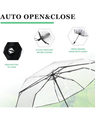 Sombrilla Transparente Automática Plegable OUYESGL 28cm