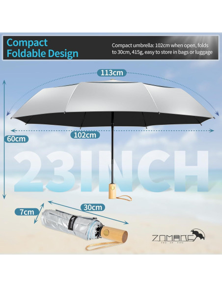 Paraguas ZOMAKE UV Plegable 116.84 cm UPF 50+ Automático Paraguas ZOMAKE UV Plegable 116.84 cm UPF 50+ Automático