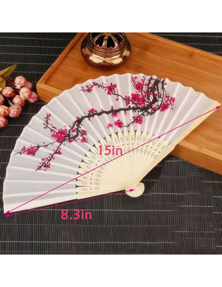 12 Abanicos Plegables de Papel Flor de Cerezo LEFTSTARER 12 Abanicos Plegables de Papel Flor de Cerezo LEFTSTARER