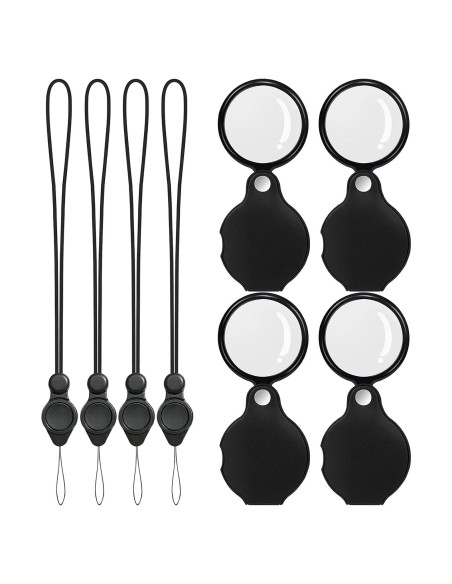 Lupa de Bolsillo SAYEEC 10X con Funda de Cuero y Cordones Lupa de Bolsillo SAYEEC 10X con Funda de Cuero y Cordones