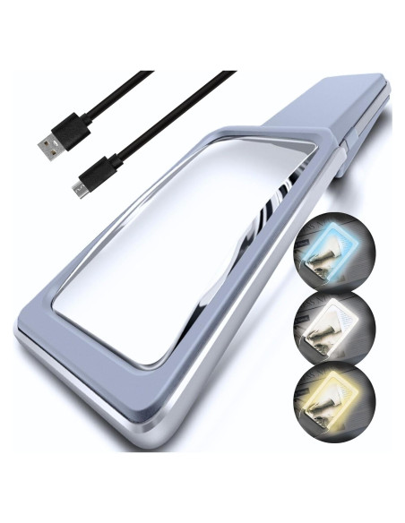 Lupa Recargable Magnipros 6X con Luz LED y Lente Antirreflejo Lupa Recargable Magnipros 6X con Luz LED y Lente Antirreflejo
