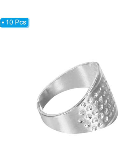 Dedales de Metal PATIKIL 10 Pcs Ajustables para Costura Plata