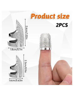 2 Dedales Ajustables InnoHHustle para Costura Sashiko - Acero Inoxidable 2